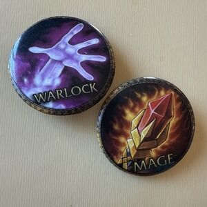 Vintage World of Warcraft Lot Of 2 WOW Pins Warlock & Mage Jinx 2006